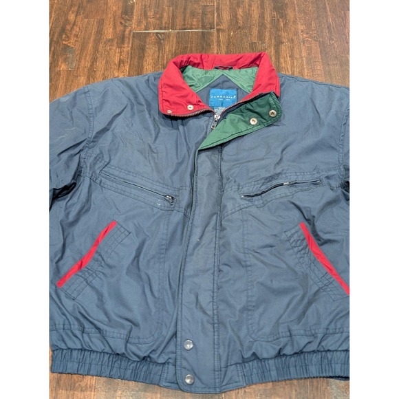 Vintage Towncraft Jacket Mens Large Blue‎ Insulated Bomber Quilted Zip Snap 90s - Picture 4 of 13